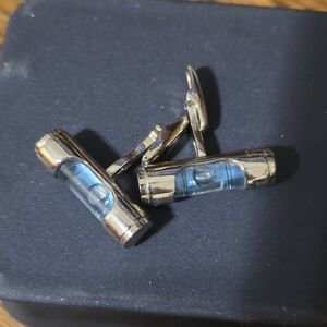 Silver and Blue Cufflinks